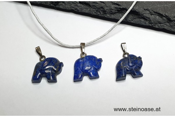 Mini Anhänger ELEFANT LapisLazuli inkl.Band